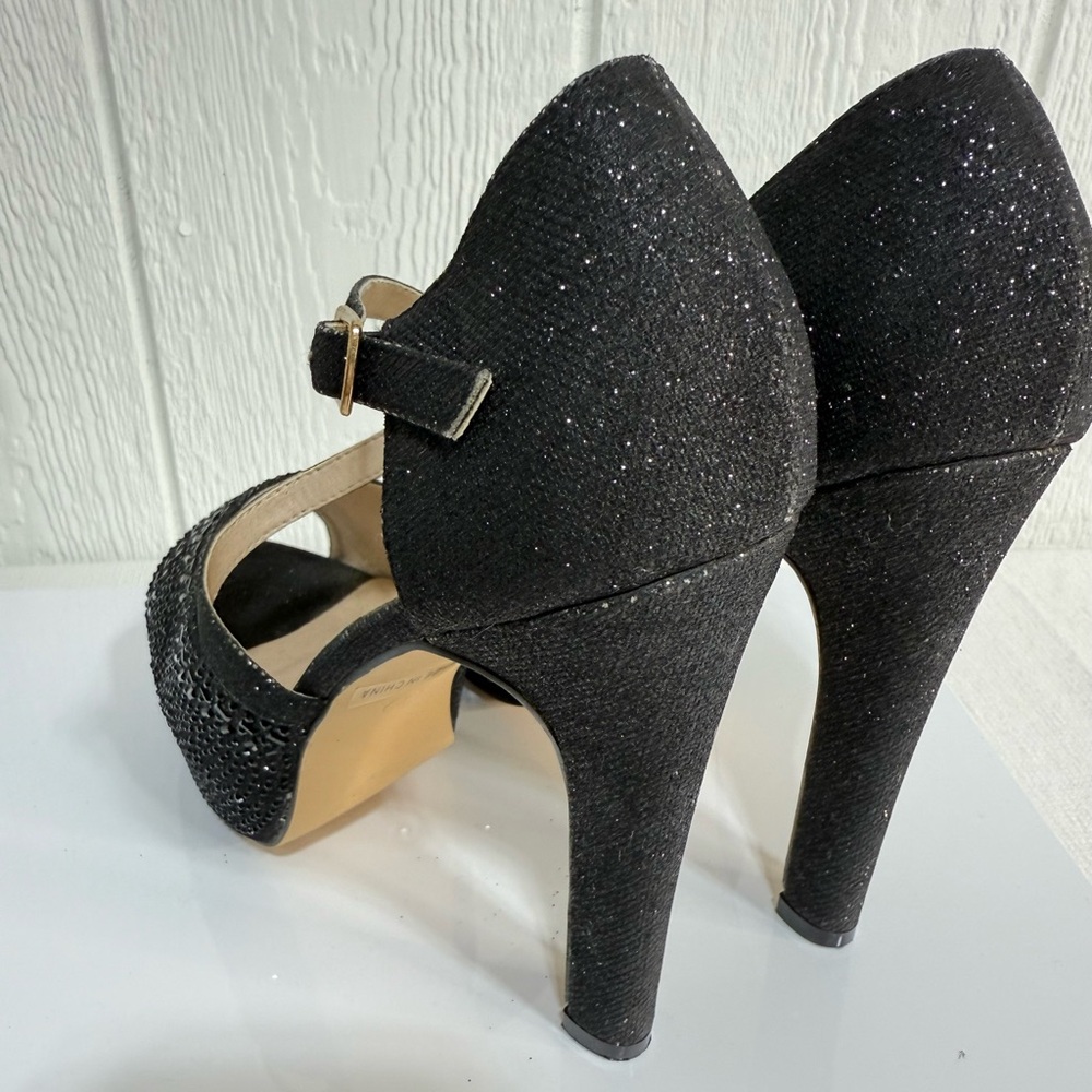 De Blossom Collection Sparkling Black Heels - Picture 7 of 9